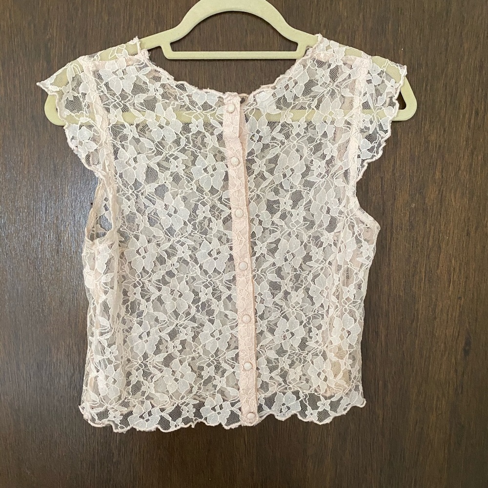 Lace pink top